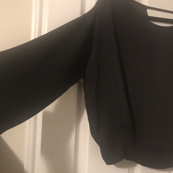 Black and white polka dot sheer blouse - Picture 5 of 5